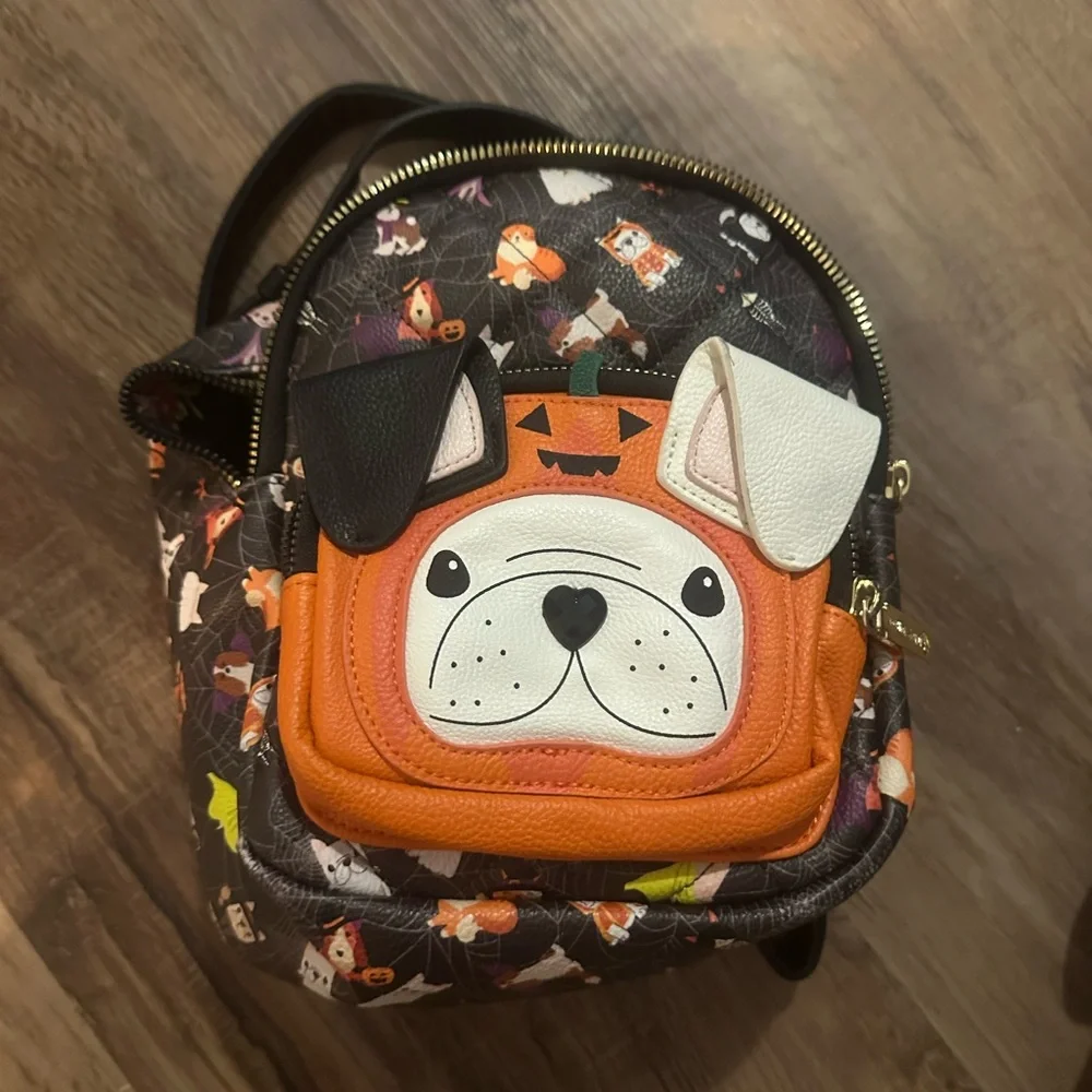 Cute Halloween Pumpkin Pup Mini Backpack